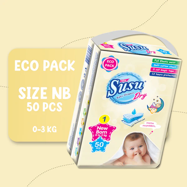 NEW SUSU DRY (NB)-50PCS WITH FREE WIPES