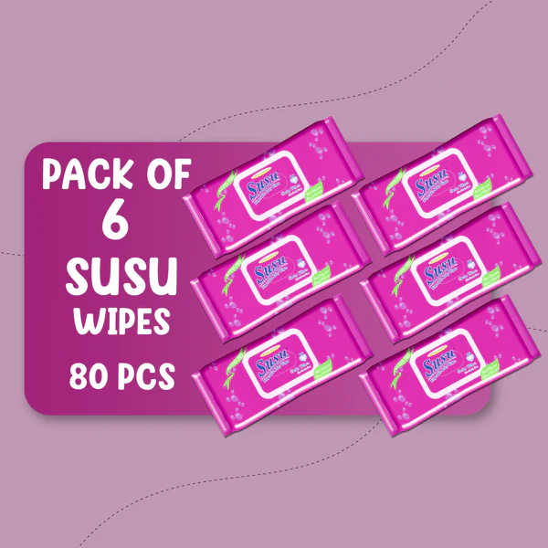 LID OPEN PACK 80'S SUSU WIPES BUNDLE PACK OF 6 PKS