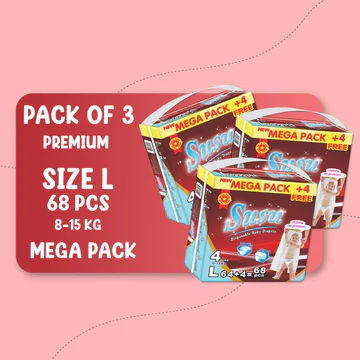 SUSU MEGA PREMIUM (L)-68 PCS BUNDLE PACK OF 3