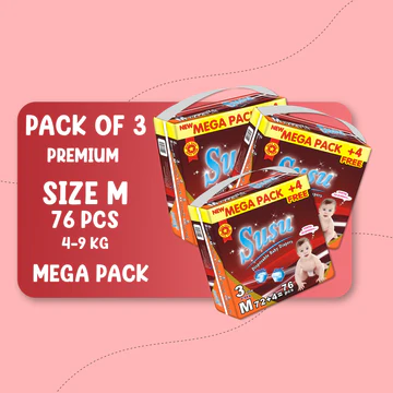 SUSU MEGA PREMIUM (M)-76 PCS BUNDLE PACK OF 3