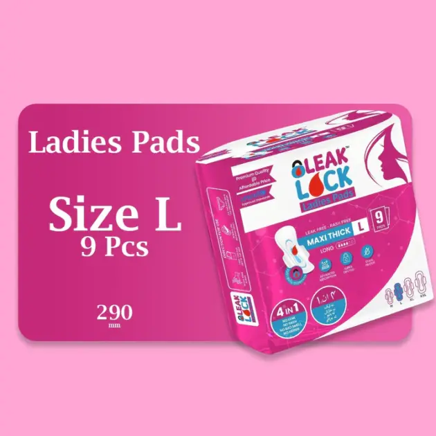 LEAK LOCK LADIES PADS (L). 9 PC