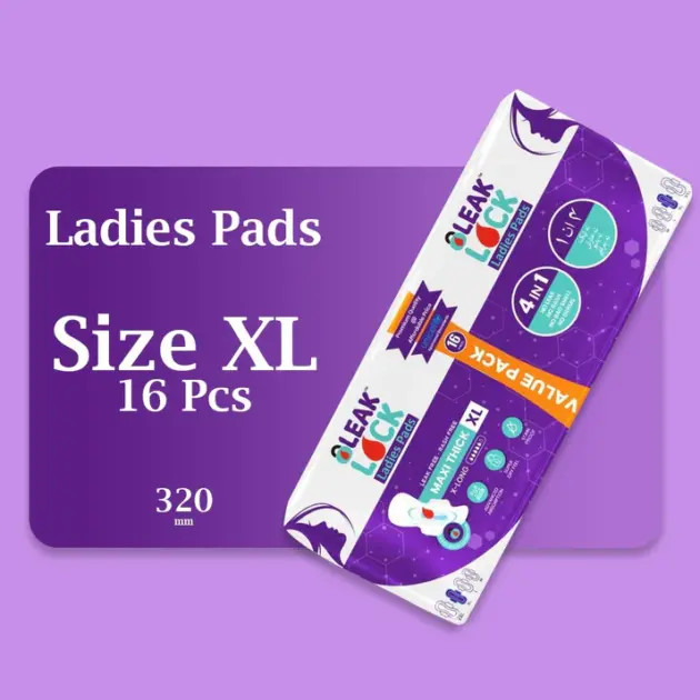 LEAK LOCK LADIES PADS (XL). 16 PCS